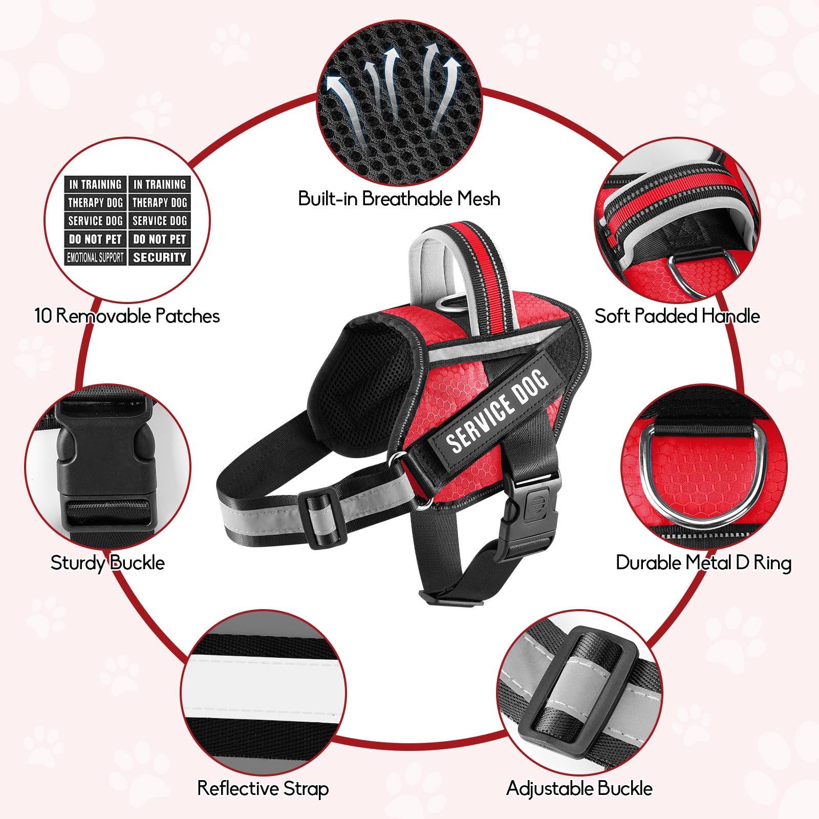 Animire size chart helps fit dogs from XS to XL for accurate sizing.