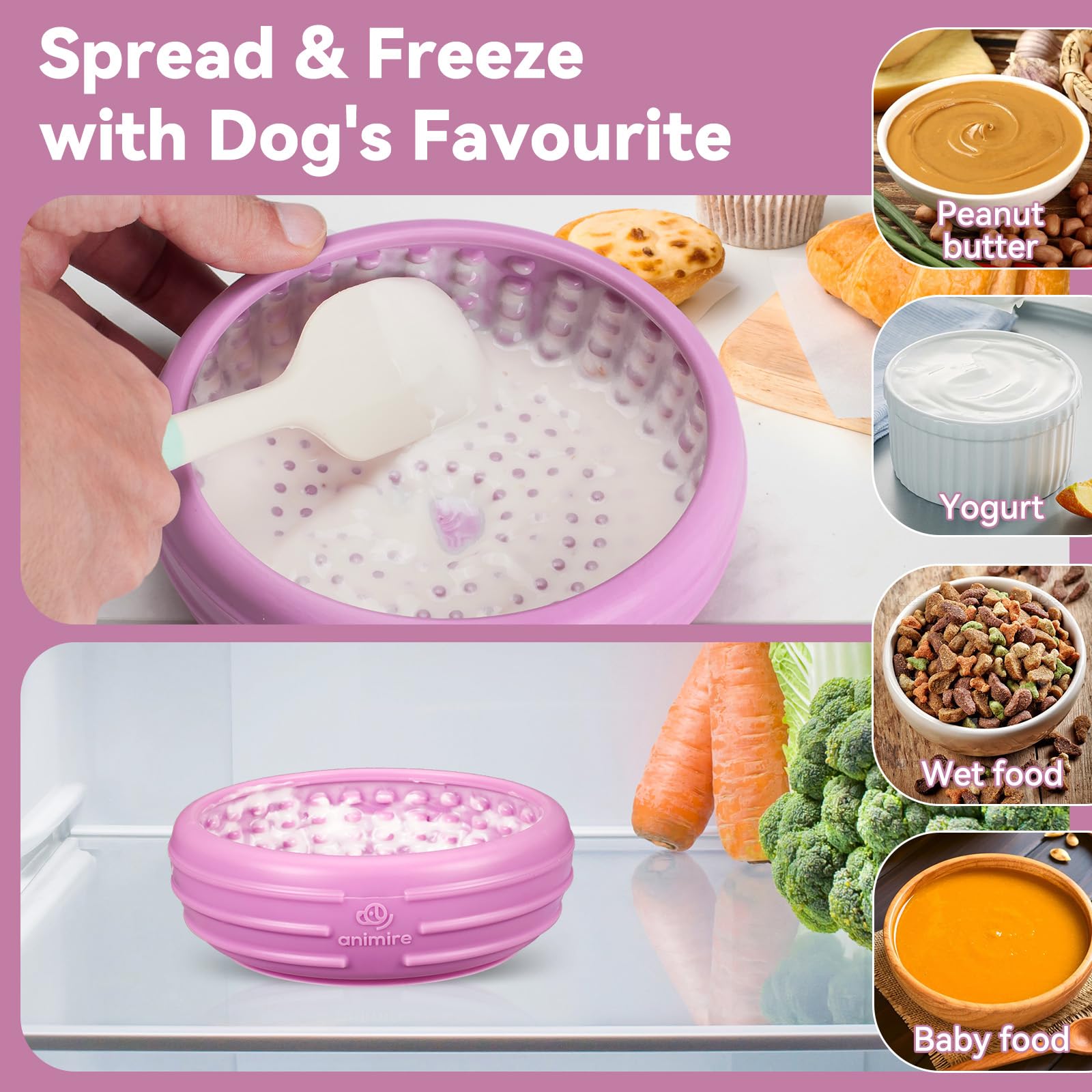Animire slow feeder dental-texture promotes saliva flow and fresh breath-friendly routine