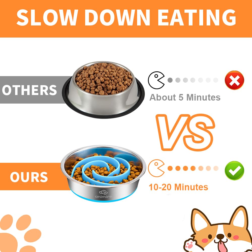 Animire slow-feeder insert close-up demonstrates slowed eating for healthier digestion.