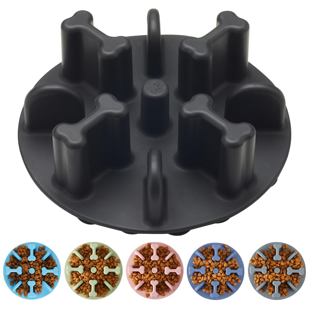 Animire soft silicone anti-choking puzzle dog bowl insert showing gentle material for safe feeding.
