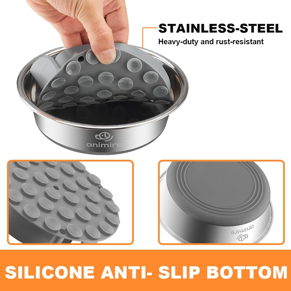 Animire stainless steel dog bowl 304 resists rust for long-lasting, safe feeding