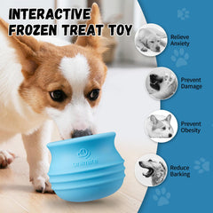 Animire BPA-free silicone dog toy supports oral health with textured licking surface.