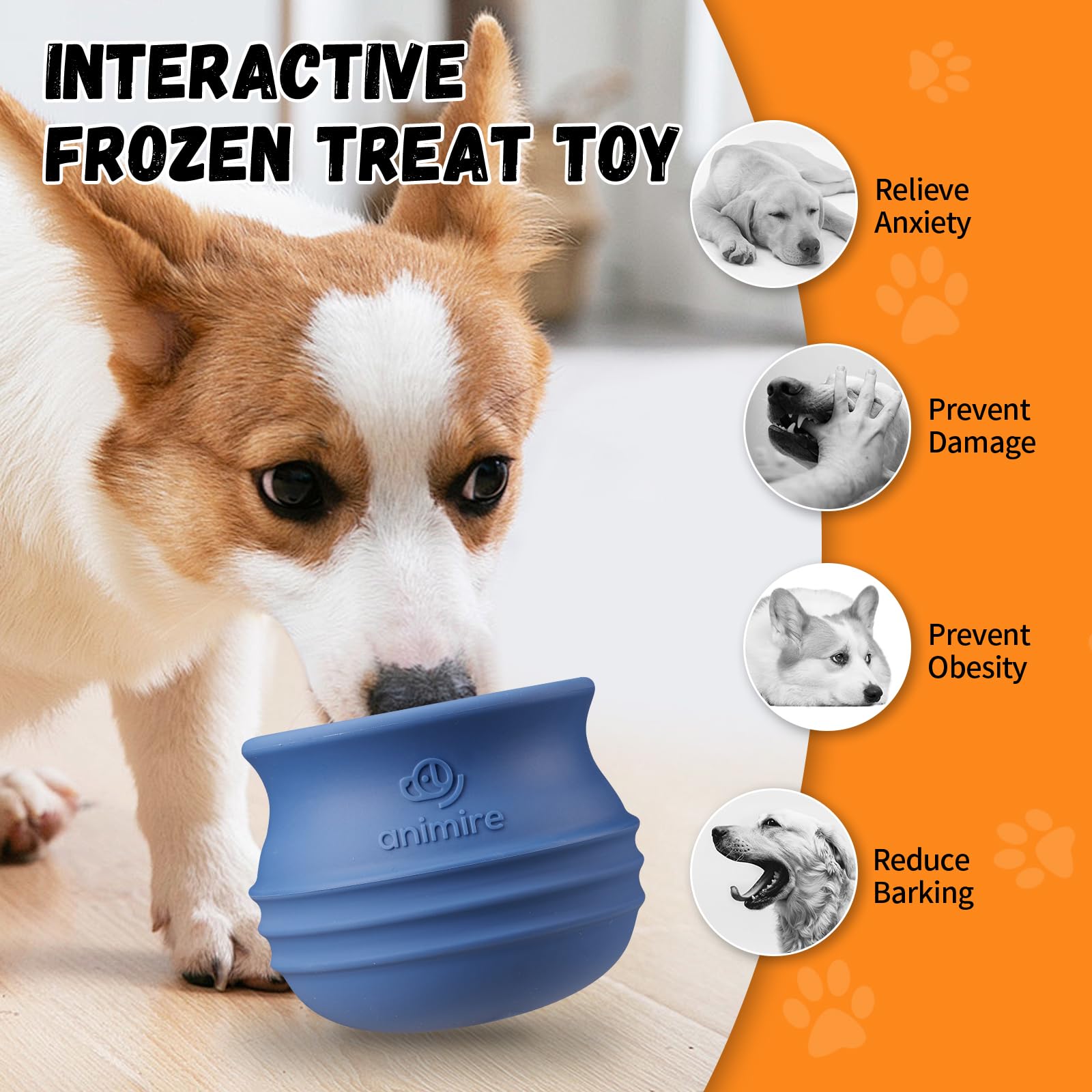 Animire Treat Dispensing Dog Toy durable silicone ensures safe, long-lasting enrichment