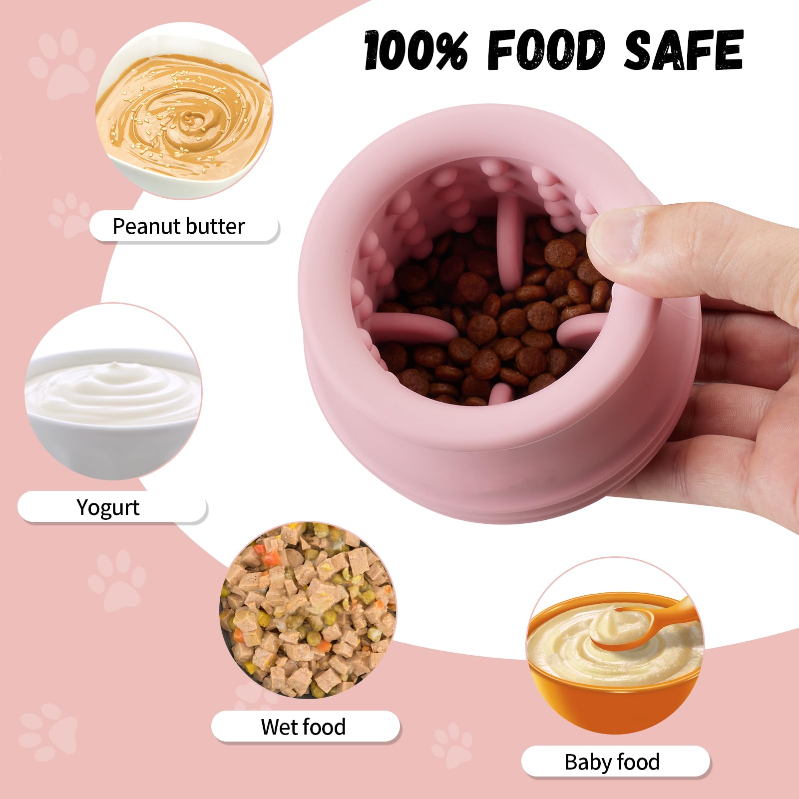 Animire Treat Dispensing Dog Toy pink interactive-feeding promotes problem-solving and mental stimulation.