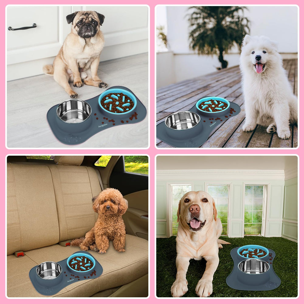 Anipaw bowls and mat are easy to clean and store after meals.