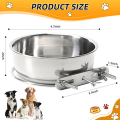 Ankeizzy kennel-water-bowl-mount on a cage supports adjustable height for comfortable drinking