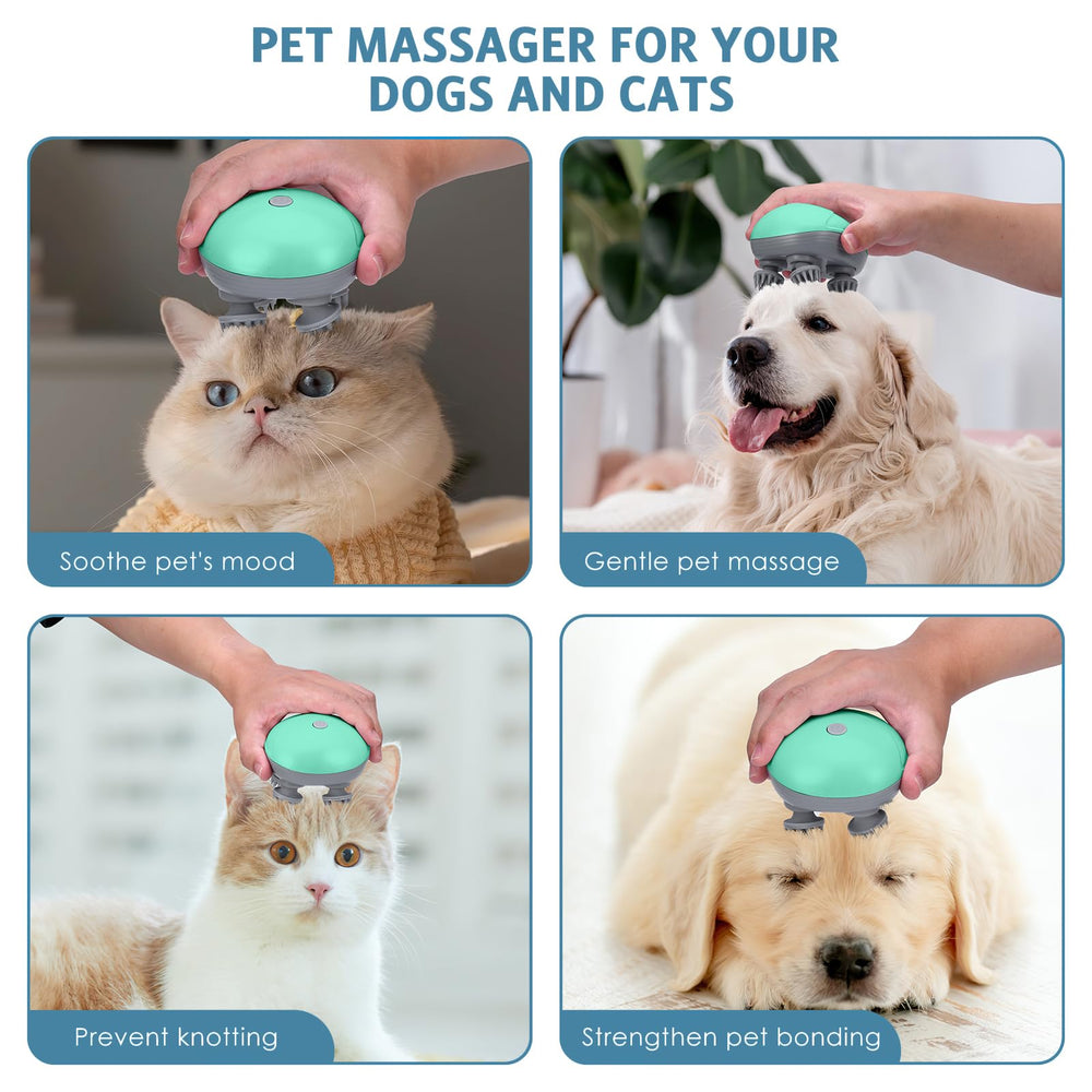 Ankilo handheld pet massager with rotatable heads for versatile kneading across sizes and breeds.