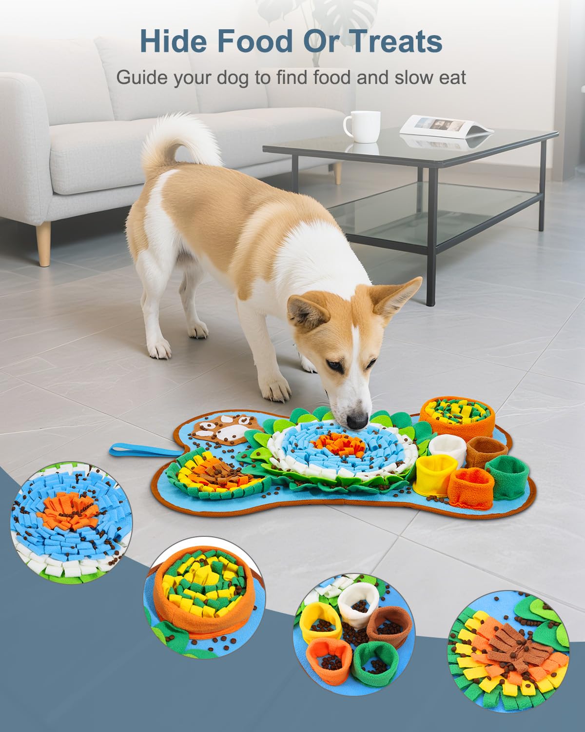 Ankilo snuffle mat portable roll-up design with storage strap.