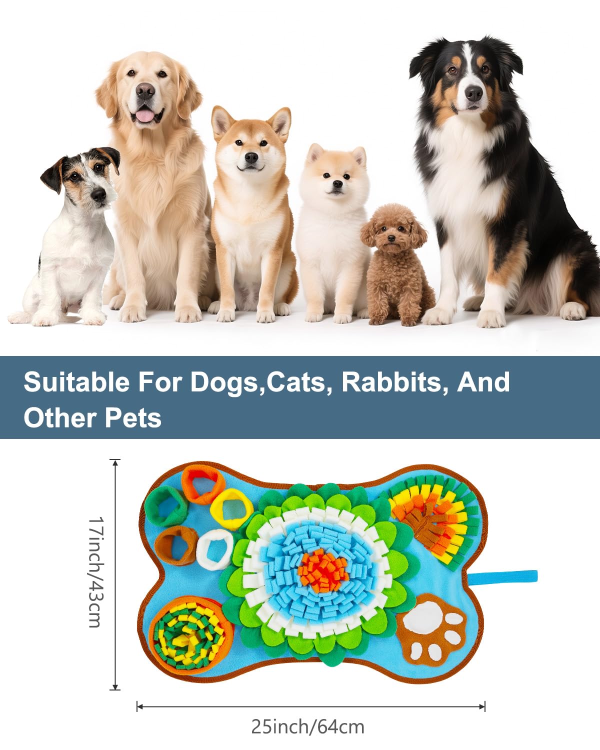 Ankilo snuffle mat uses safe natural materials for easy cleaning.