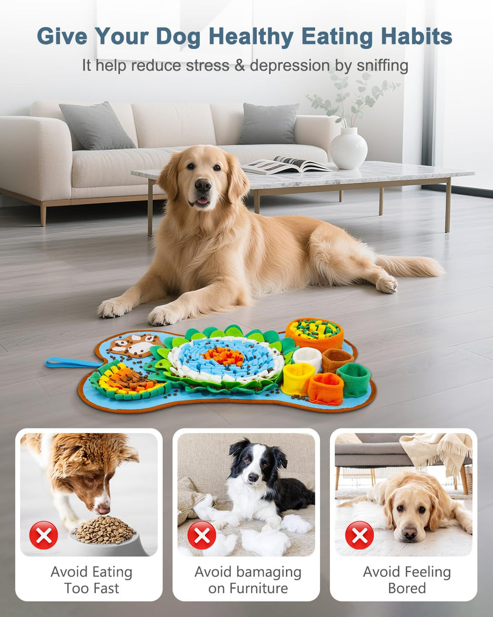 Ankilo snuffle mat as a training tool and furniture-saving distraction.