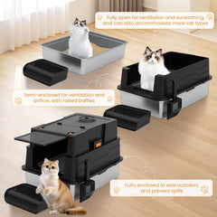 ANKJIWZ XXXL fully enclosed mode protects odors while keeping litter contained.