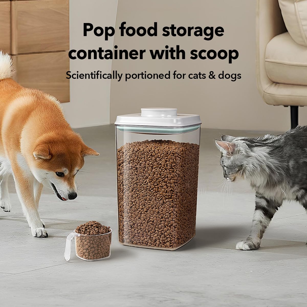 Ankou container featuring airtight seal to protect kibble from moisture