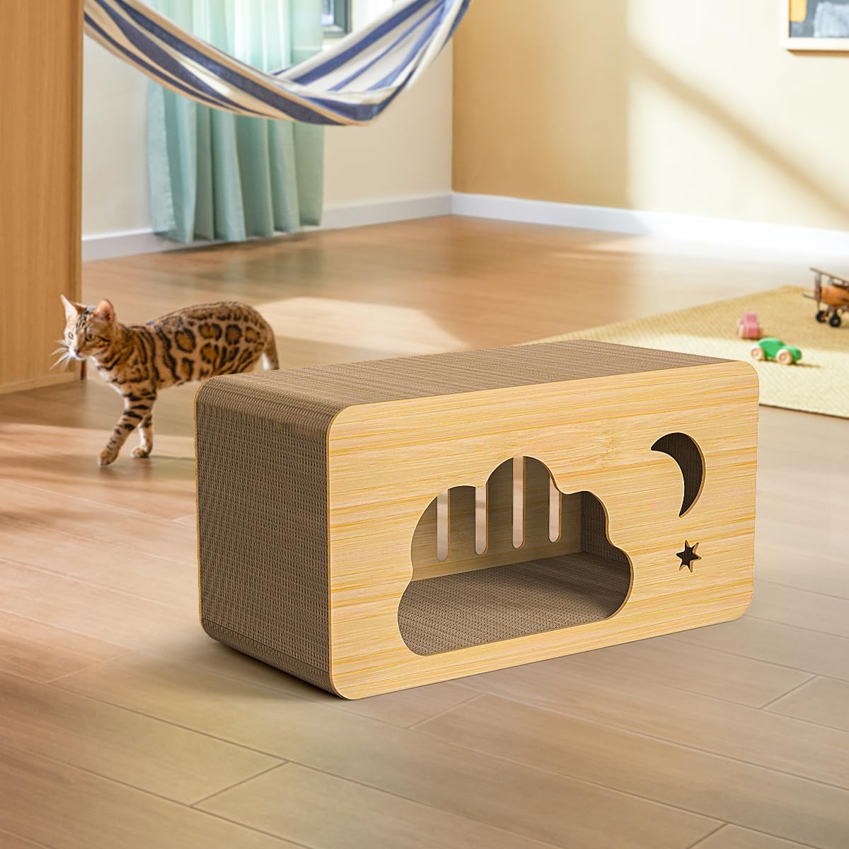 ankuliy cat scratcher natural materials with sturdy structure for long-lasting use.