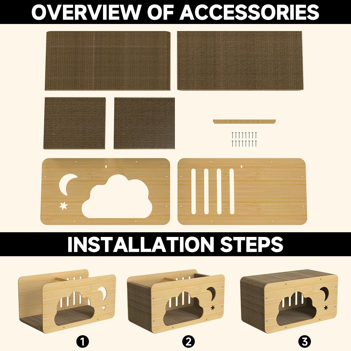 ankuliy cat scratcher easy-assembly design for quick setup.