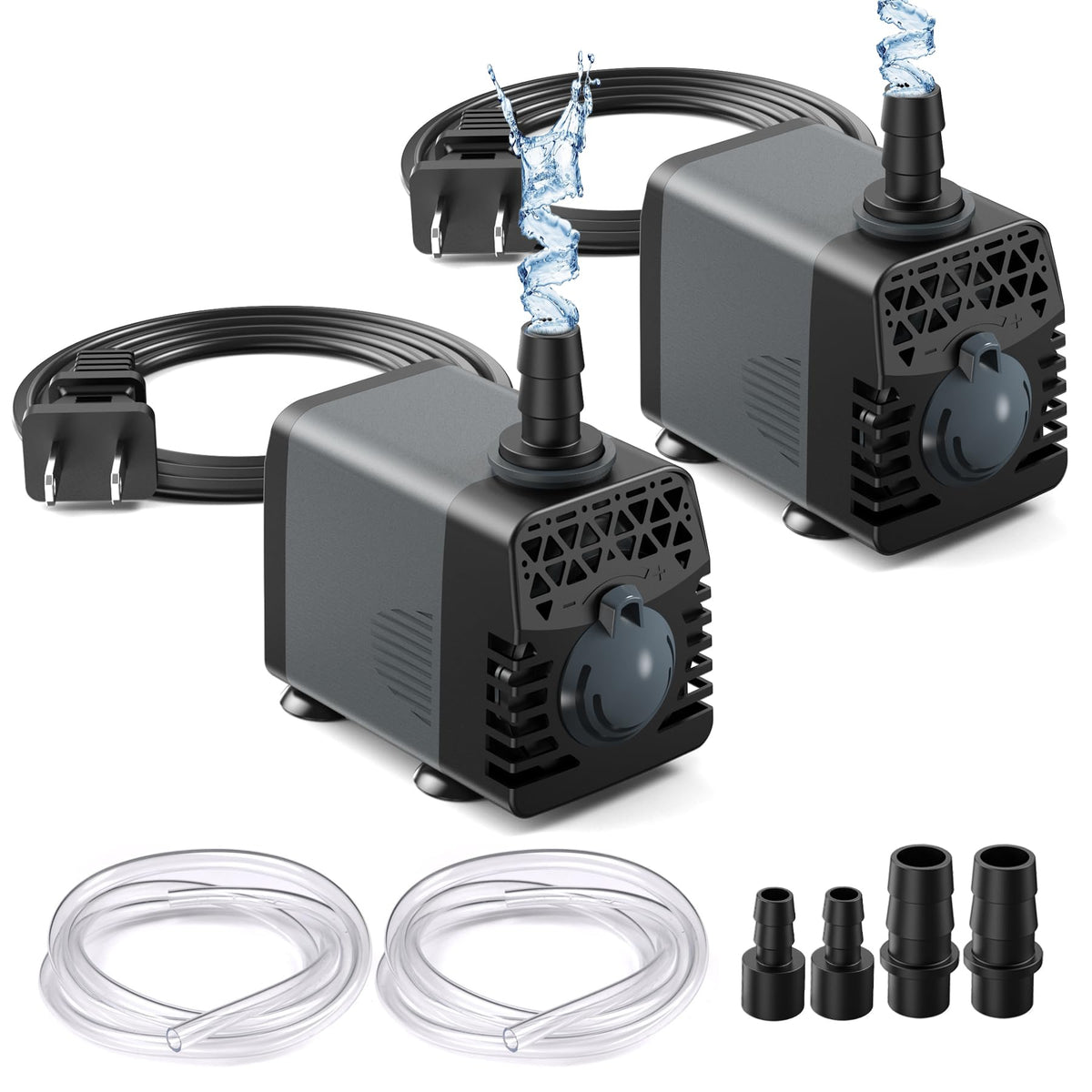 Ankway fountain pump 2-pack delivers reliable 160GPH flow for ponds and tanks.