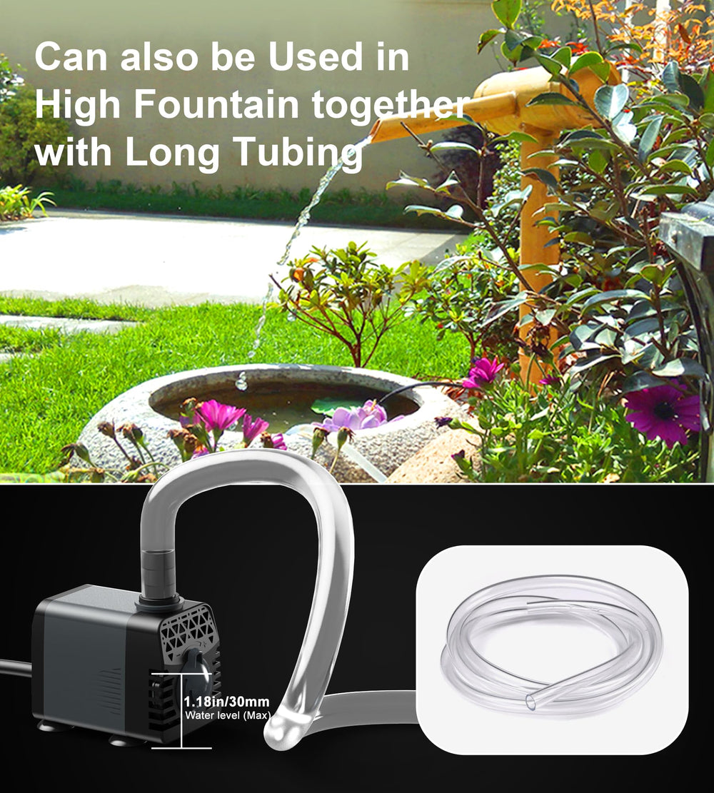 Ankway fountain pump ideal for outdoor water gardens and ponds.
