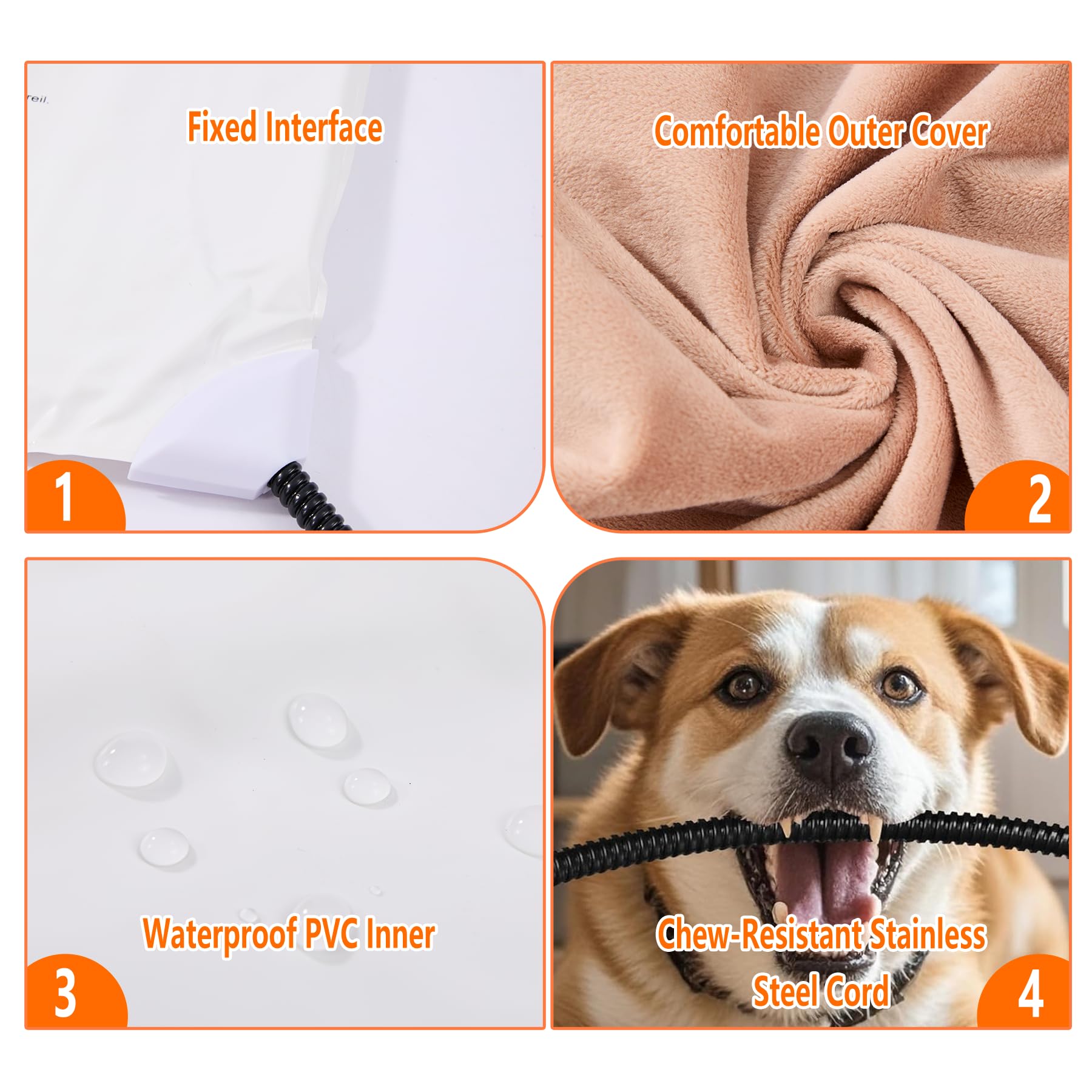 Annchwool pet heating pad chew-resistant cord for safer pet use.