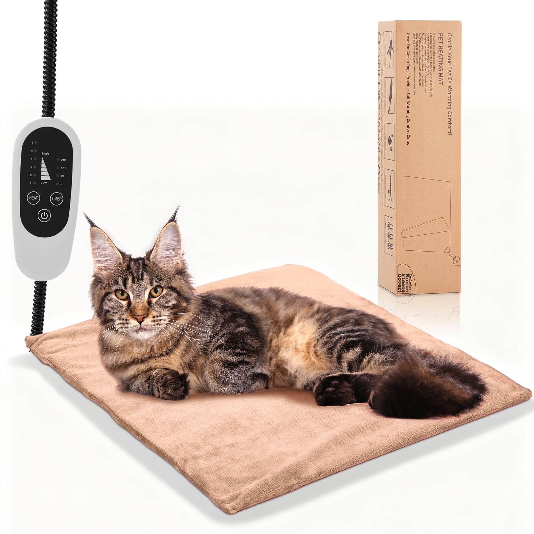 Annchwool pet heating pad outer cover brown provides warm, easy-to-clean comfort.
