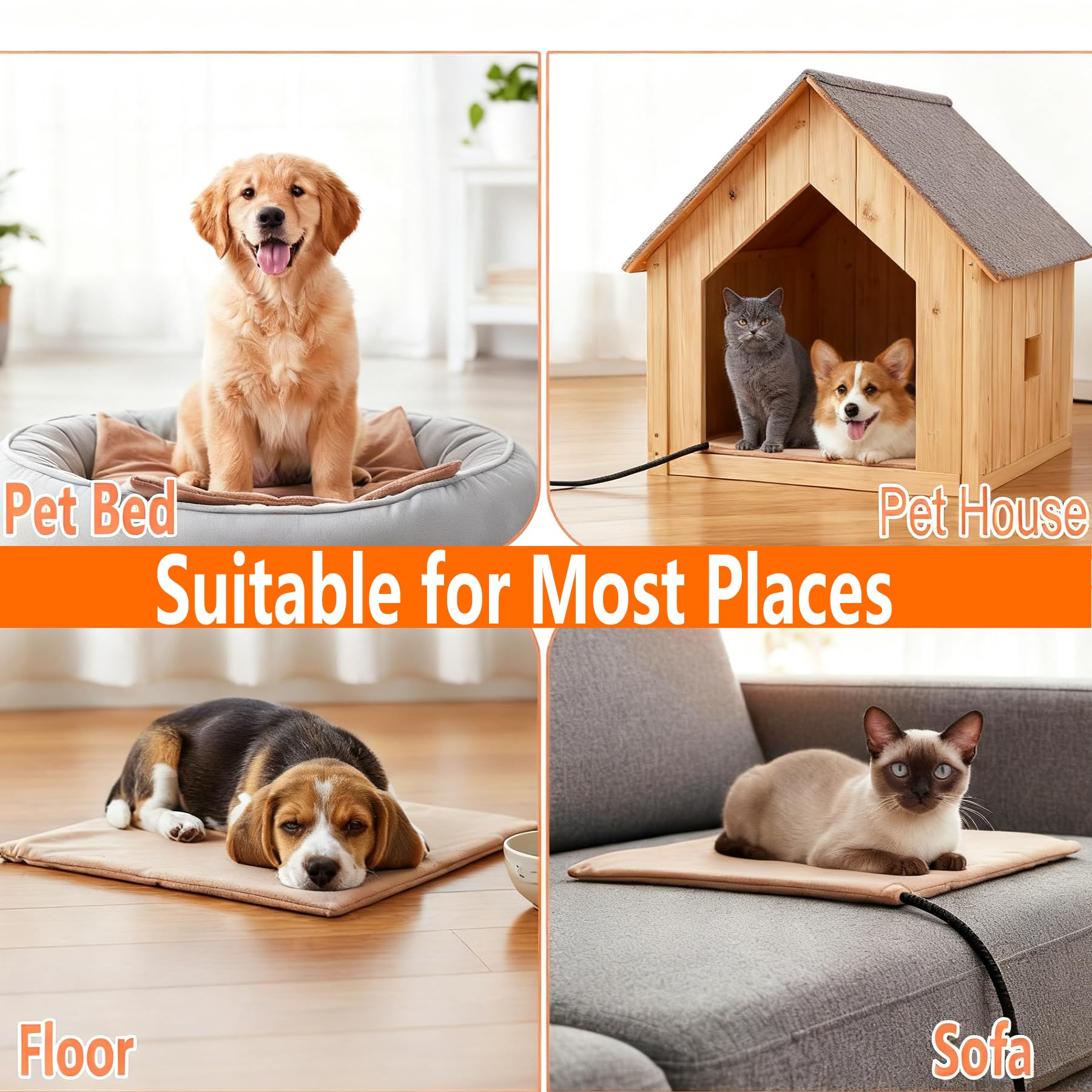 Annchwool pet heating pad removable velvet cover is easy to wash.