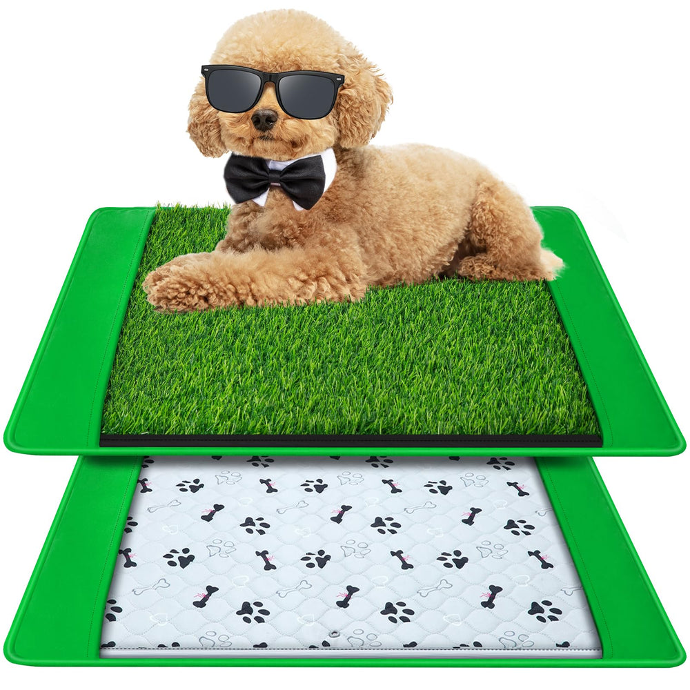 Annexfun dog grass mat 20x25 laid flat for indoor potty use, keeps floors clean.