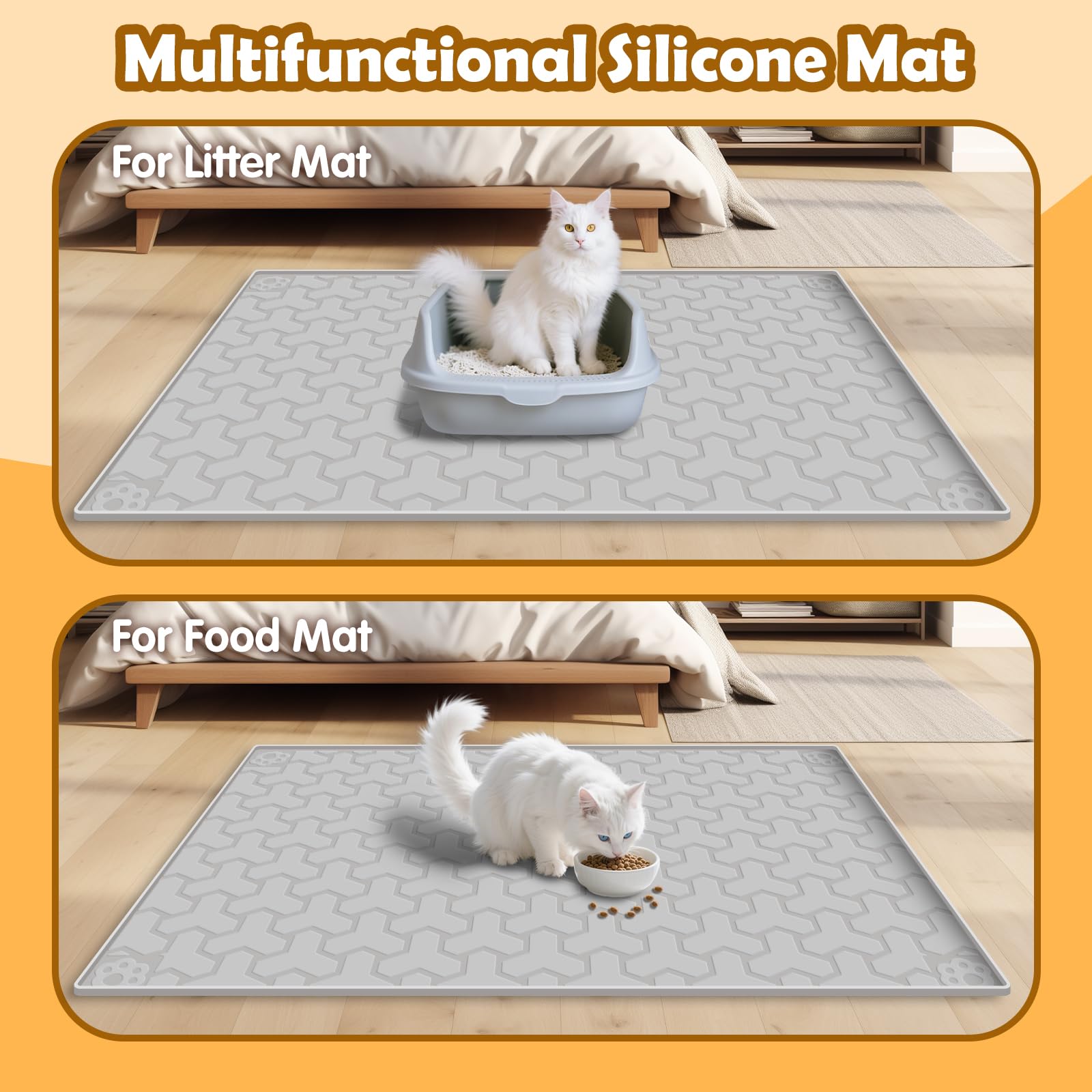 ANNIL silicone cat litter mat multi-pet use suitable for cats and dogs.