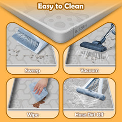 ANNIL silicone cat litter mat nonstick-surface cleans easily after spills.