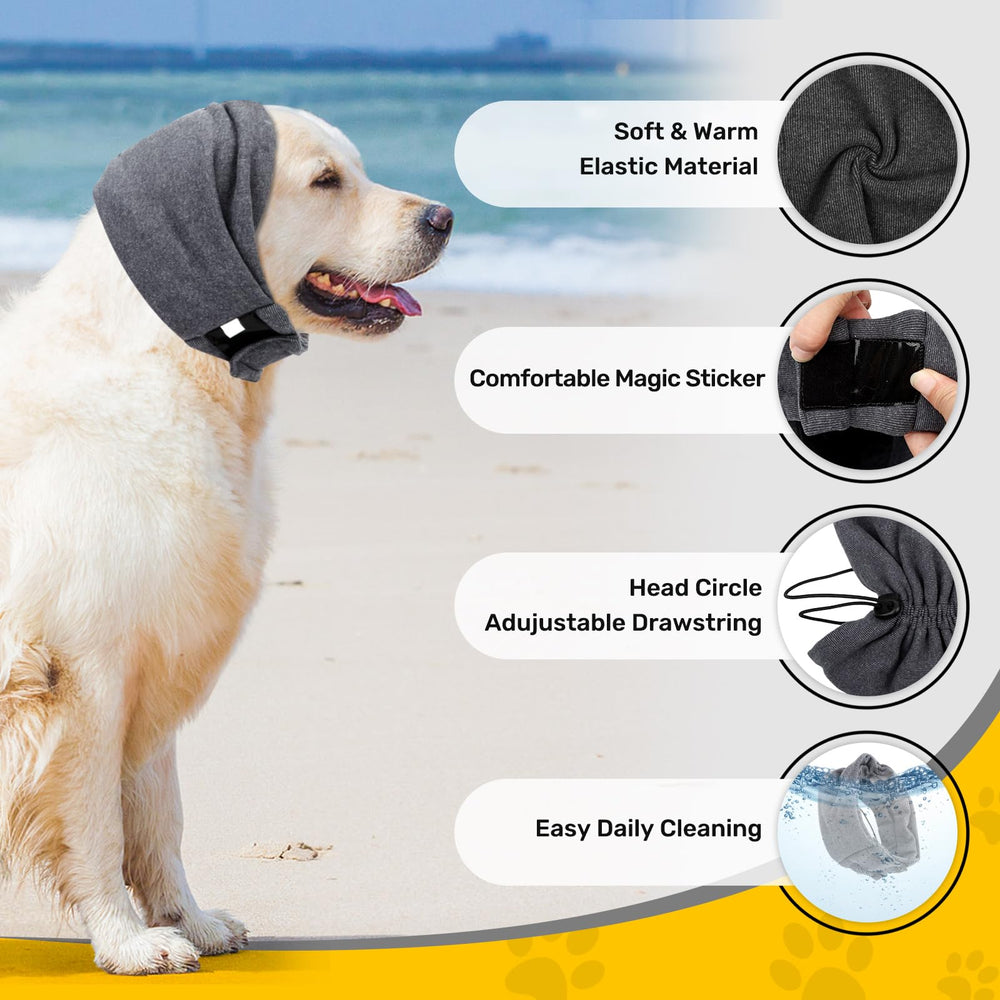 Anoodi dog ear muffs protect against loud noises during fireworks or thunderstorms.