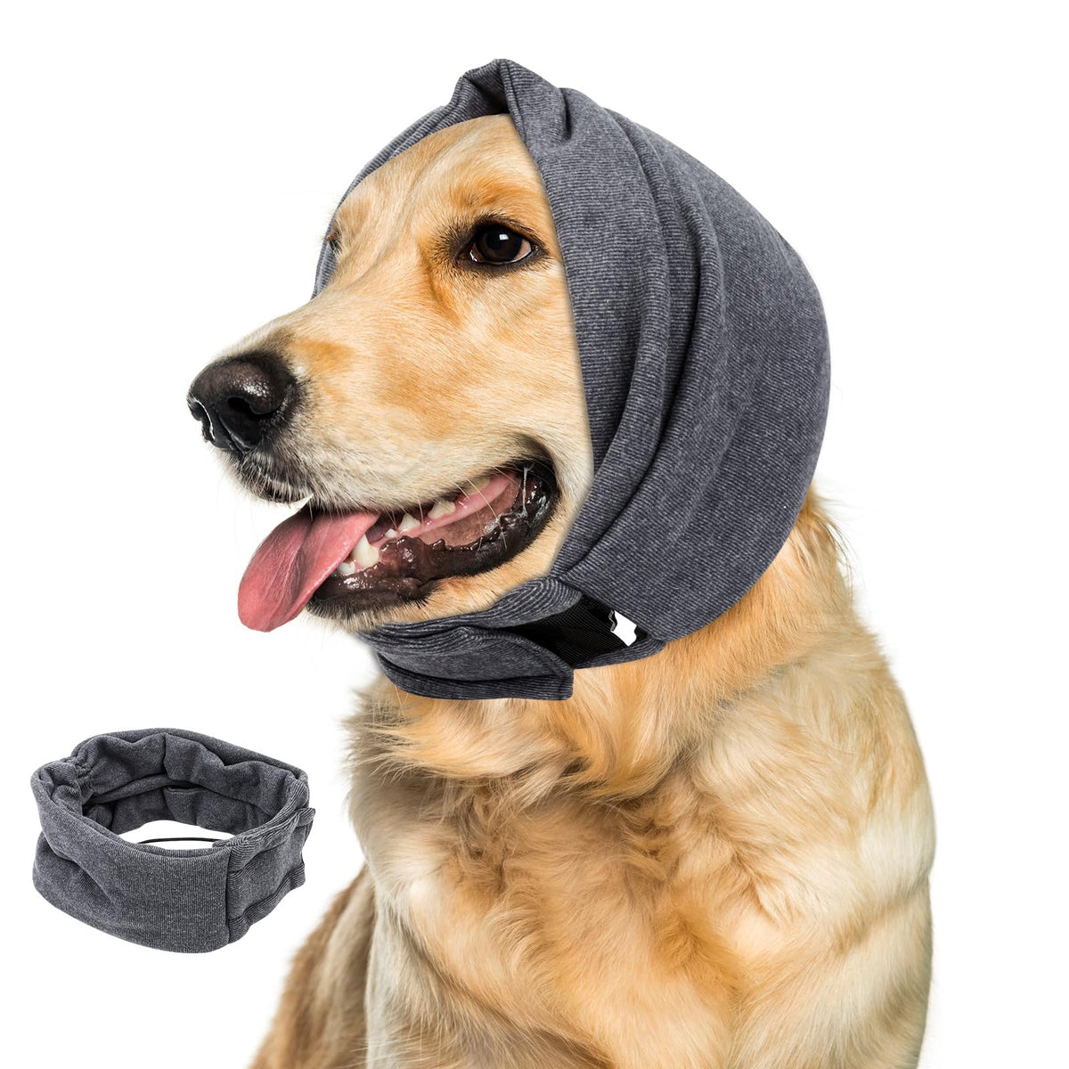 Anoodi ear cover wrap for dogs during bath or grooming provides protection and comfort.