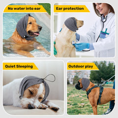 Anoodi warm, breathable ear wrap keeps dogs cozy on winter walks.