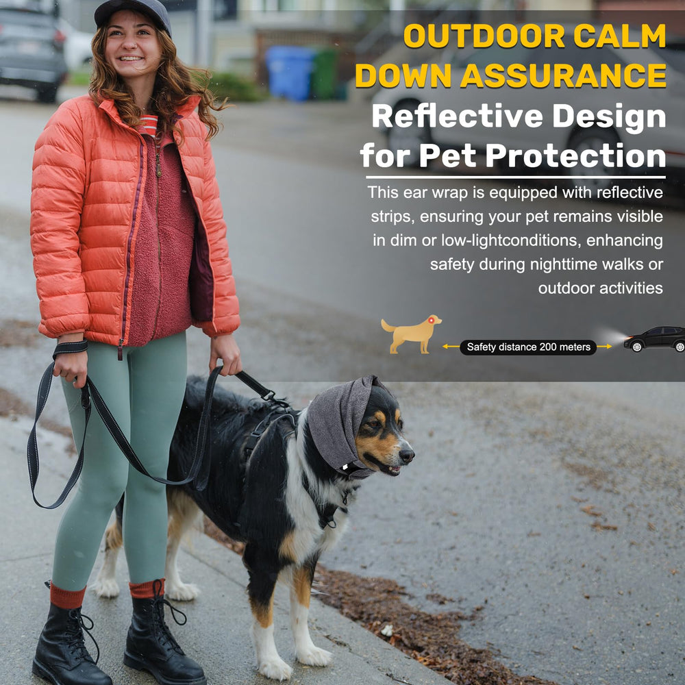 Anoodi waterproof dog ear wrap resists splashes during swimming or baths.