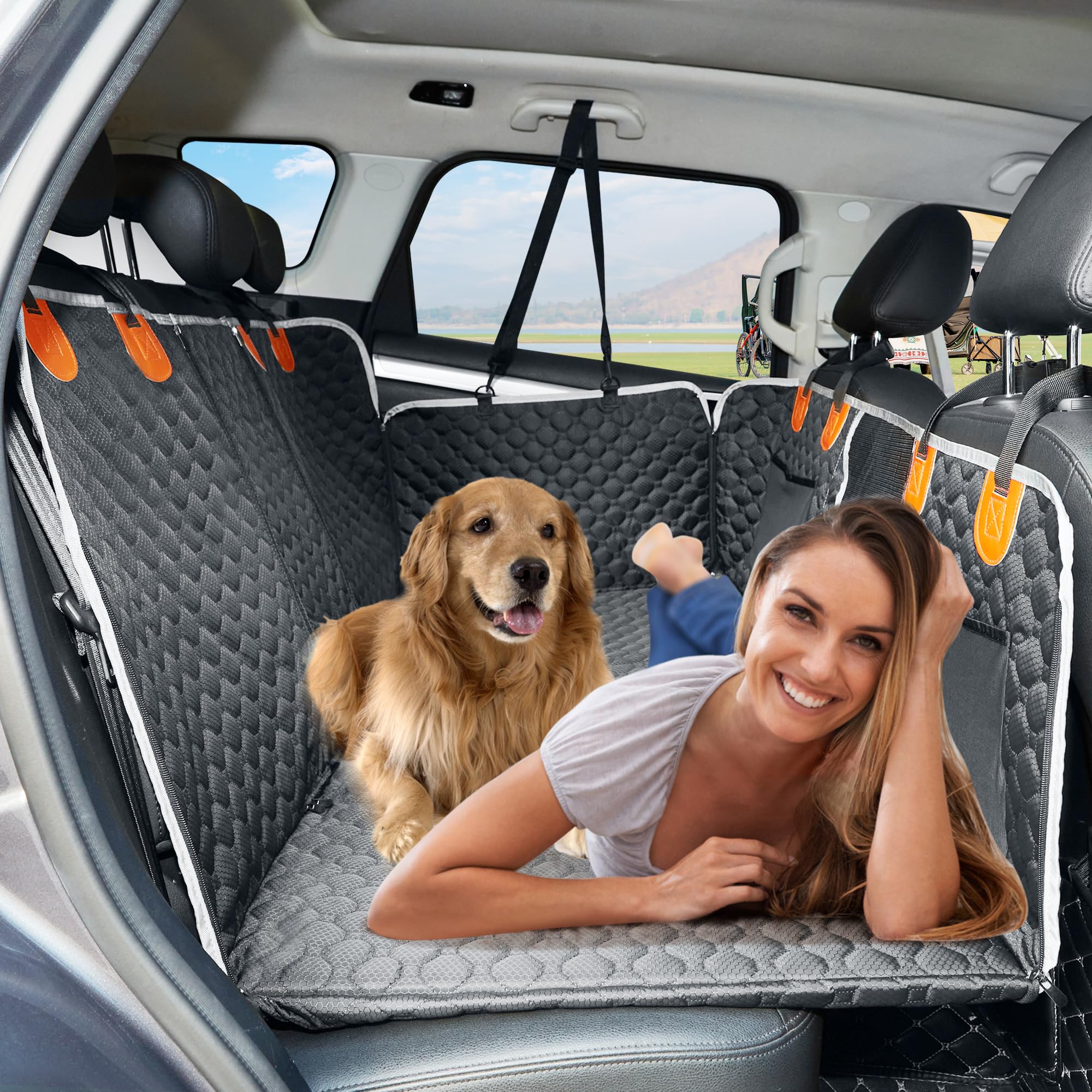 ANOSOSPECIAL back seat extender bed showing wide sleeping area for travel