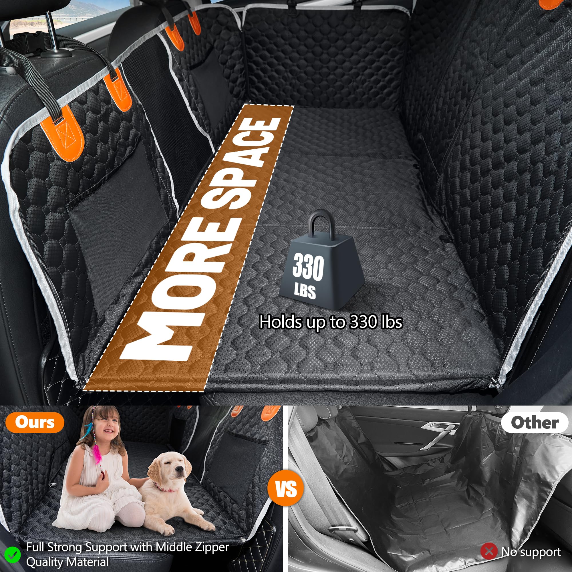 ANOSOSPECIAL dog car seat cover waterproof close-up protecting seats