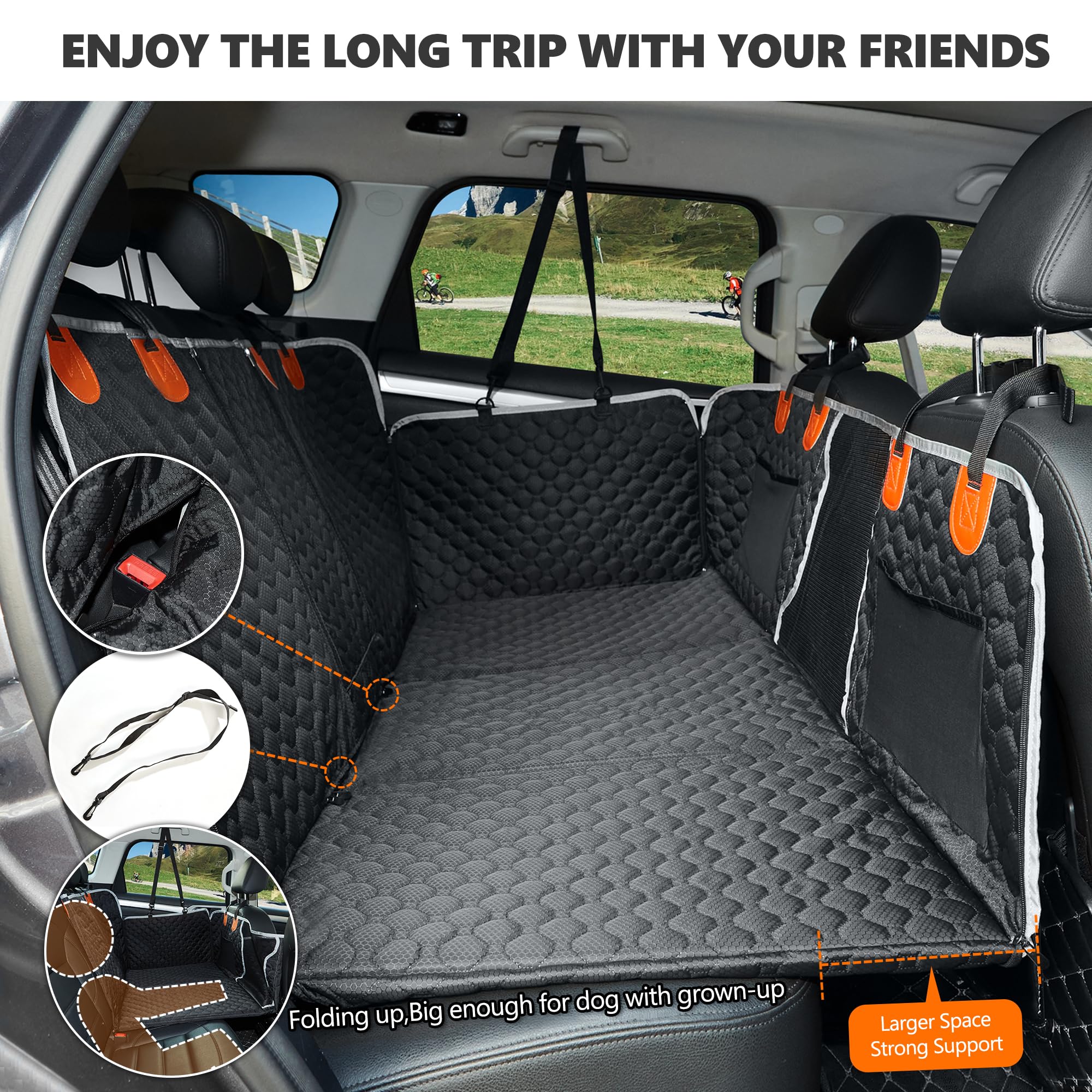 ANOSOSPECIAL foldable pet hammock demonstrated for car and home use