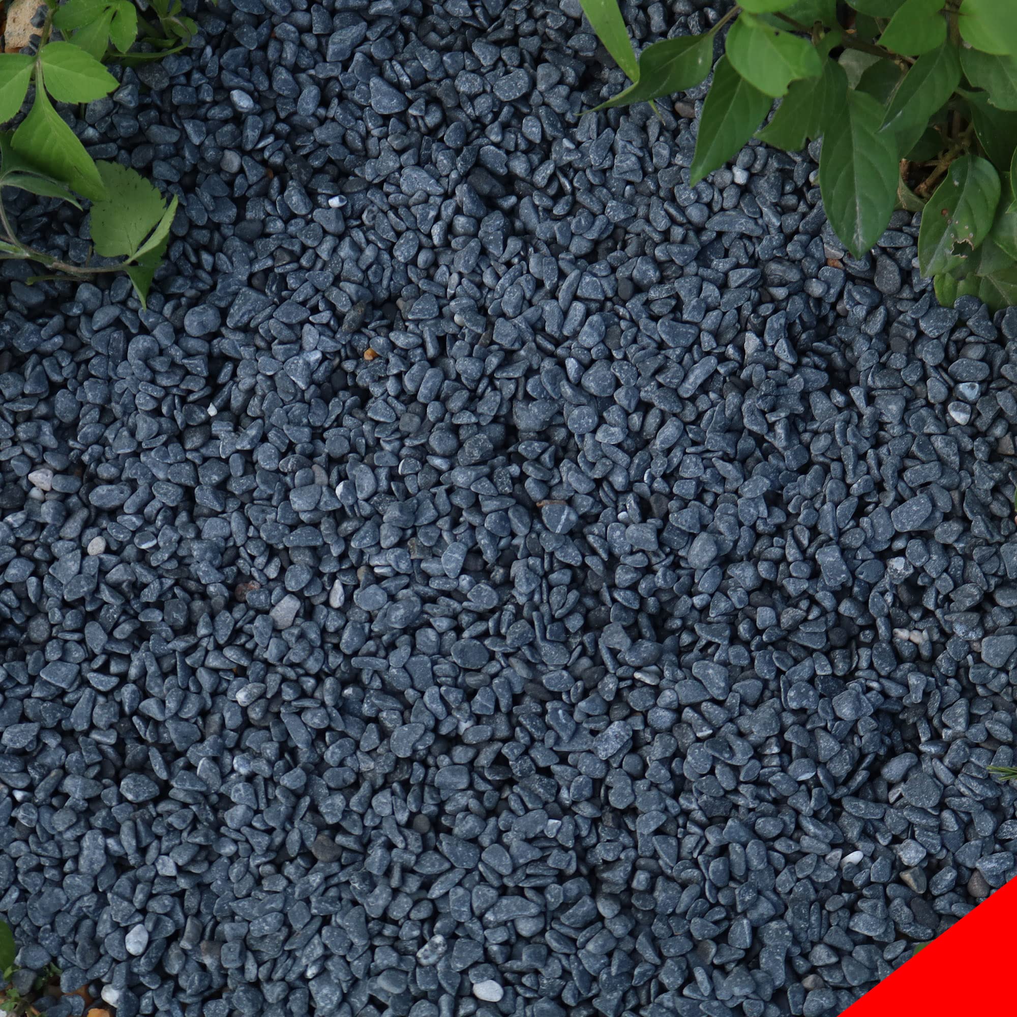 Anothera 18lb black cactus pea gravel bag closeup showcases 1/4-inch pebbles for succulents.