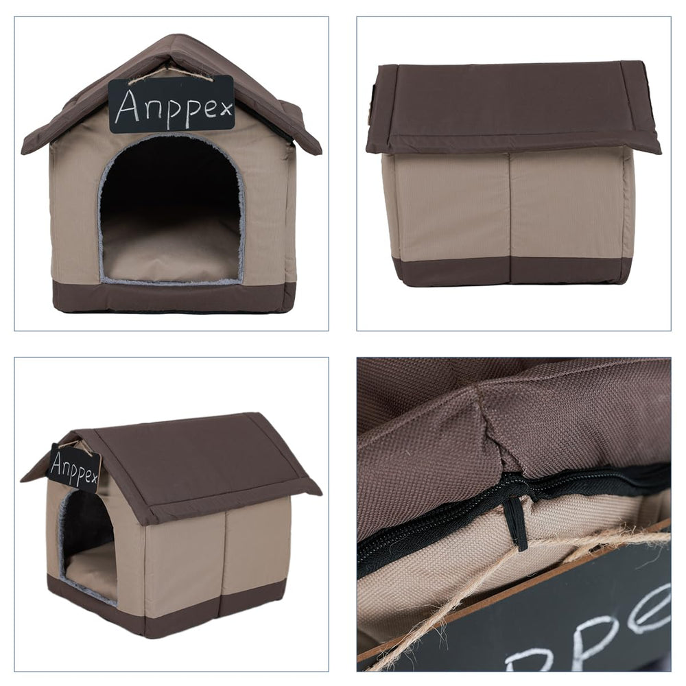 ANPPEX Cozy Dog House Indoor assembly shot demonstrates quick setup in a minute.