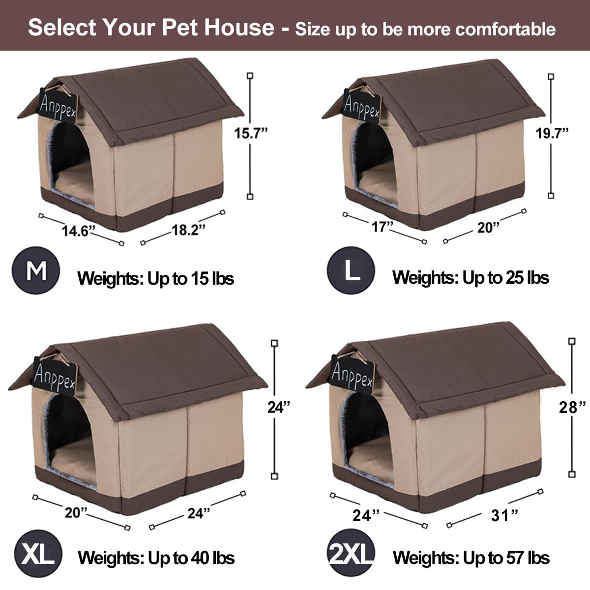 ANPPEX Cozy Dog House Indoor chalkboard included adds personalized charm.