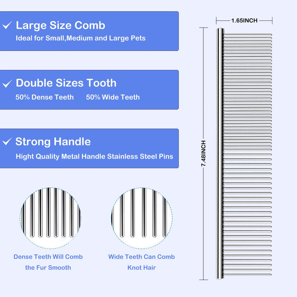 Anrundar stainless steel comb in 2-in-1 set for precise detangling near eyes