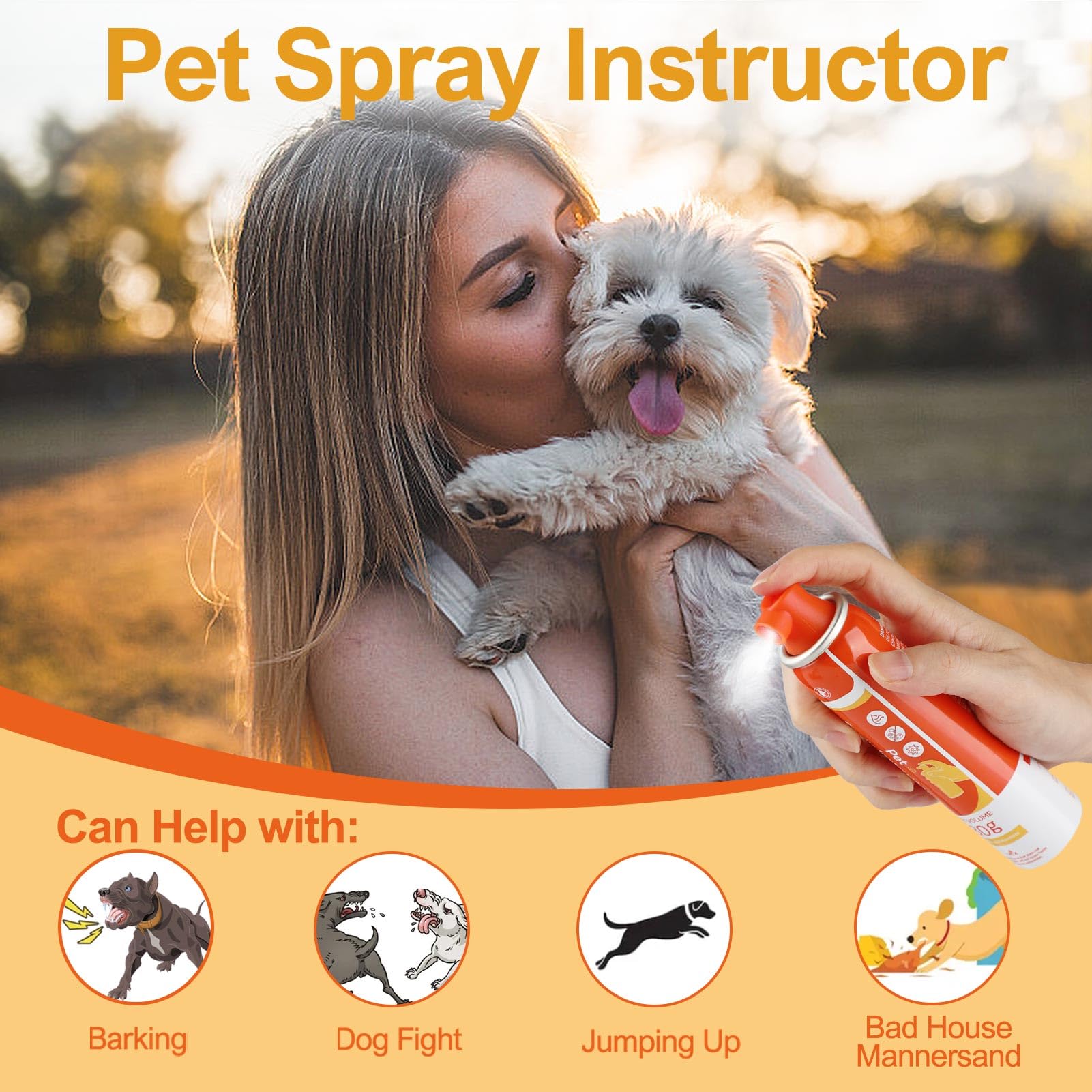 ANSJDH dog corrector spray 2-pack box shown for humane training options