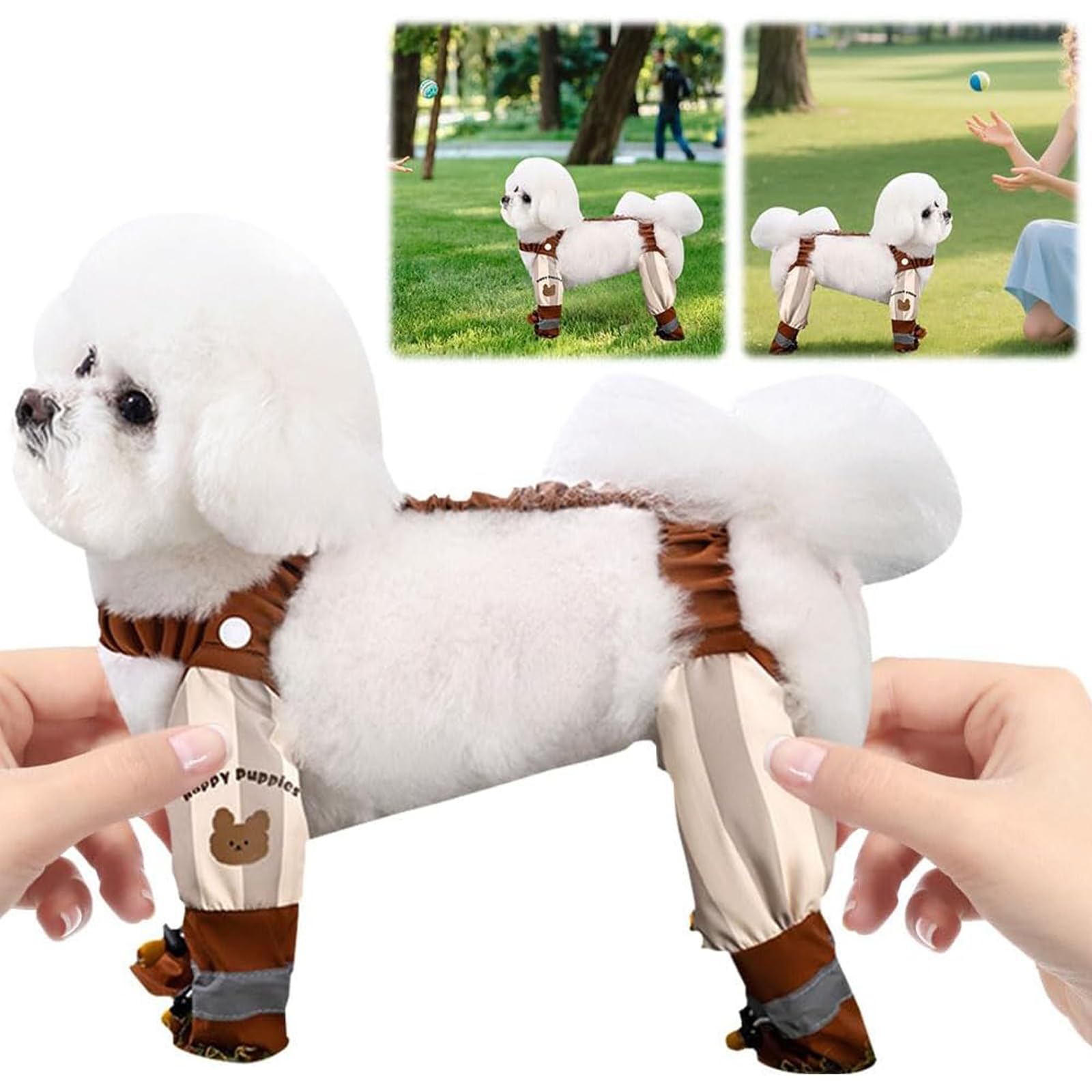 Anti Dirt Pants for Dogs reflective ankle straps boost visibility in low light