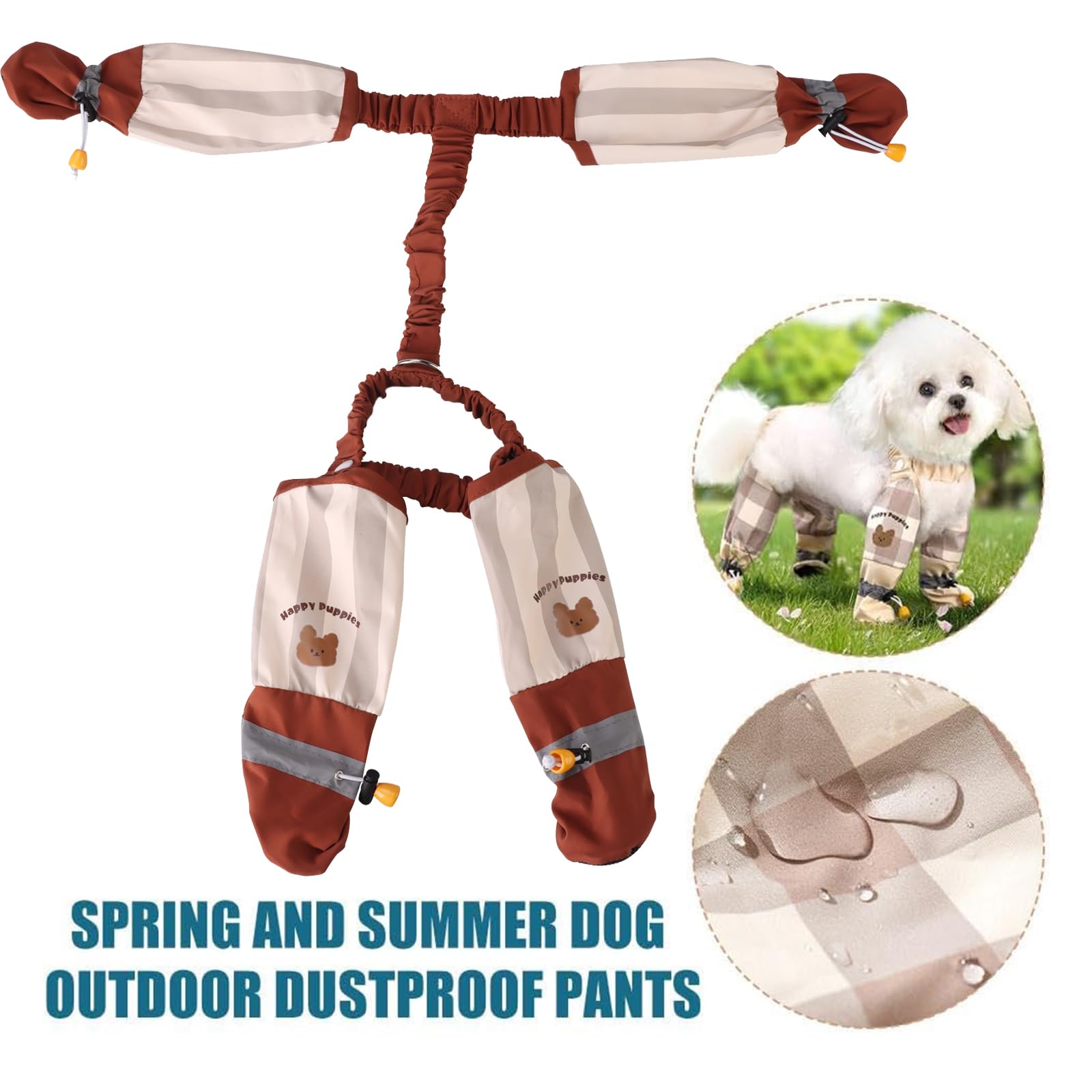 Anti Dirt Pants for Dogs suspender system back shows secure fit during movement