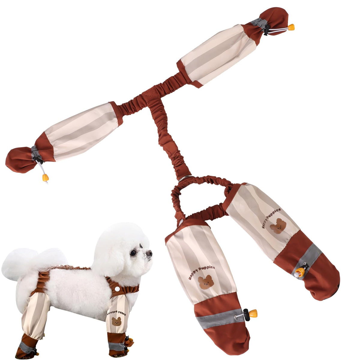 Anti Dirt Pants for Dogs waterproof-suspender-boots on paw for protection and comfort