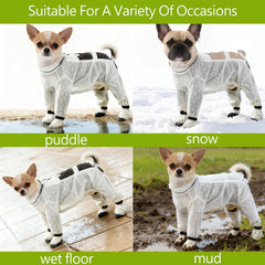 Anti Dust Pants with Shoes for Dogs provide traction on wet or slippery surfaces.