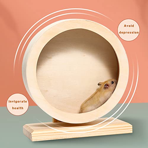 antiai hamster wooden silent wheel front view highlights noise-free running for peaceful nights.