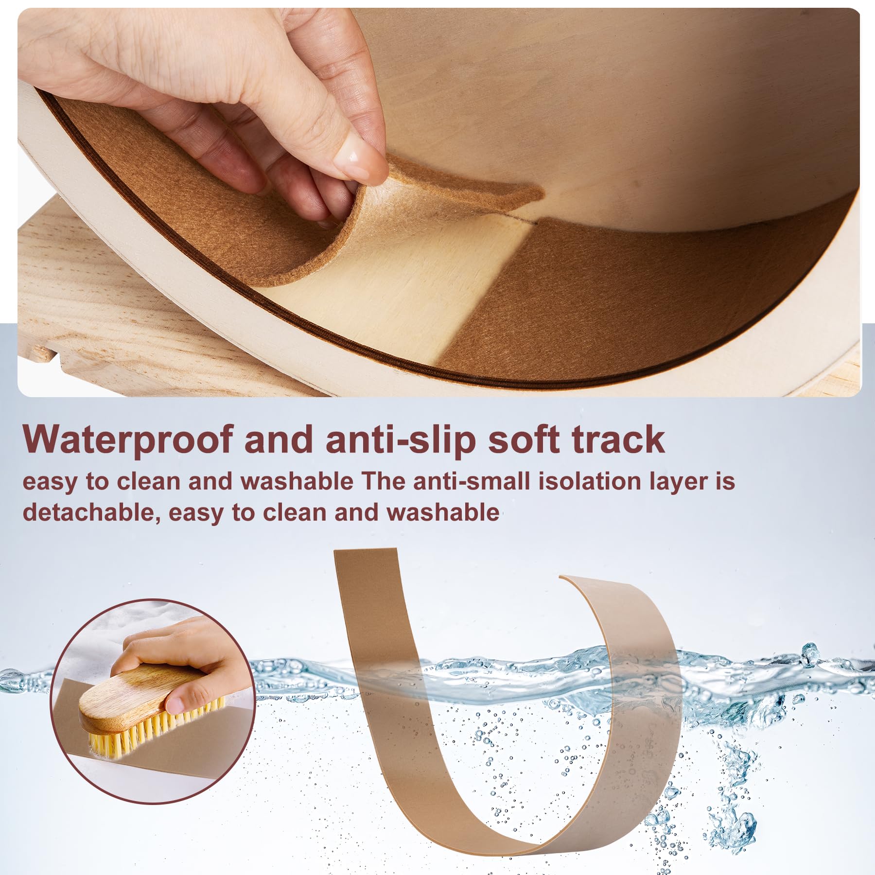 antiai hamster wooden silent wheel packaging highlights eco-friendly materials and easy setup.