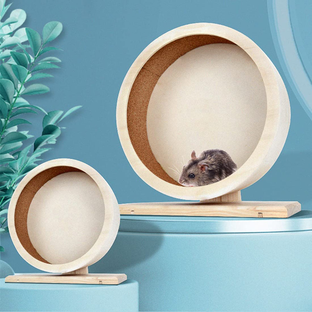 antiai hamster wooden silent wheel packaging image suggests easy setup and assembly