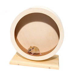 antiai hamster wooden silent wheel side view shows sturdy, quiet exercise for small pets.