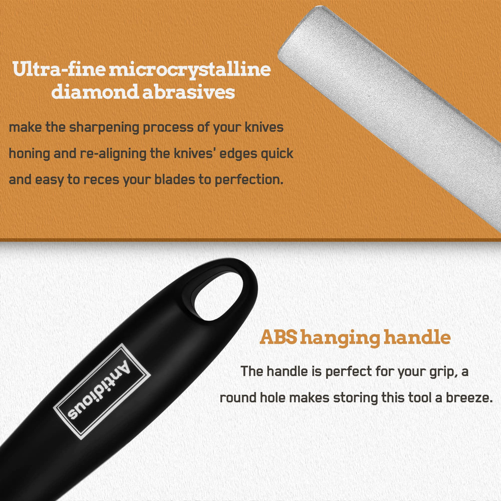 Antidious hoof knife sharpener rounded edges photo illustrating access to small gaps.