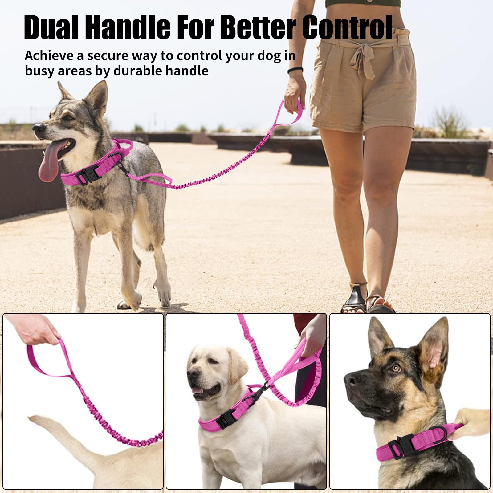 Antswish metal buckle dog collar pink provides a secure fit for training sessions