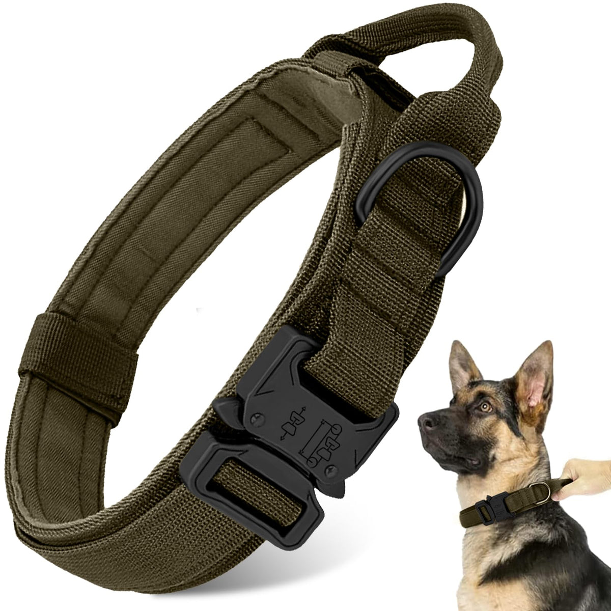 Antswish tactical dog collar adjustable-strap offers secure fit for everyday training.