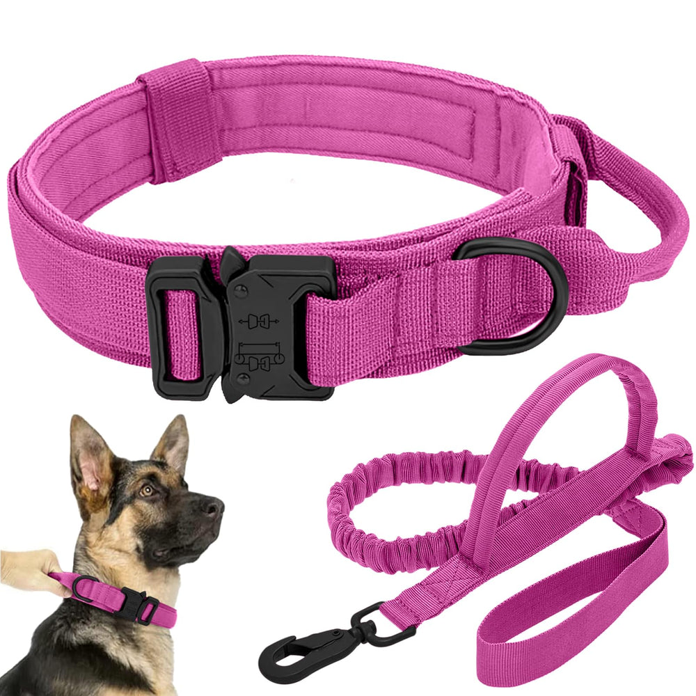 Antswish tactical dog collar pink shown with durable nylon for training